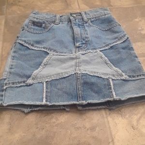 Blue denim skirt